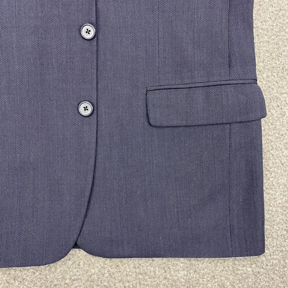 Stafford 2 Piece Wool Suit Mens 40S Blue Vintage Pleated Cuffed